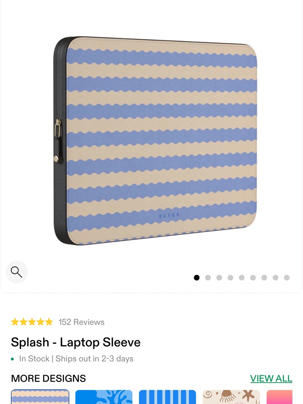 Incase Blue and Cream Striped Laptop Sleeve